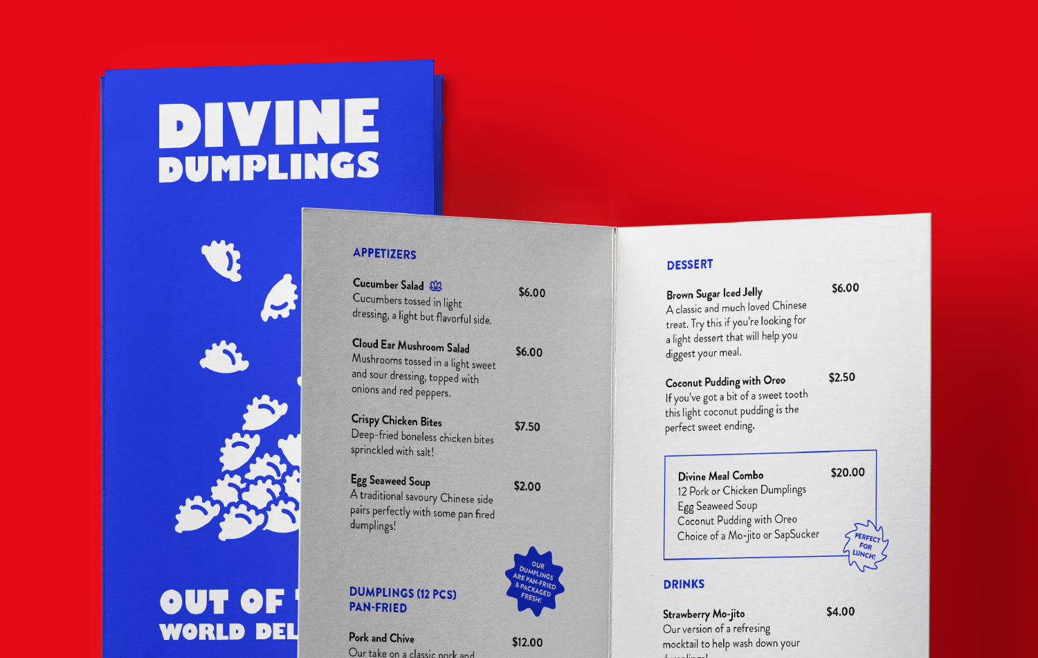 Take-out Menu Close Up