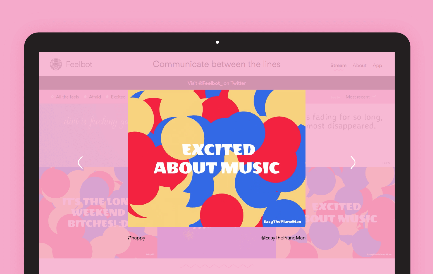 Feelbot Microsite Lightbox