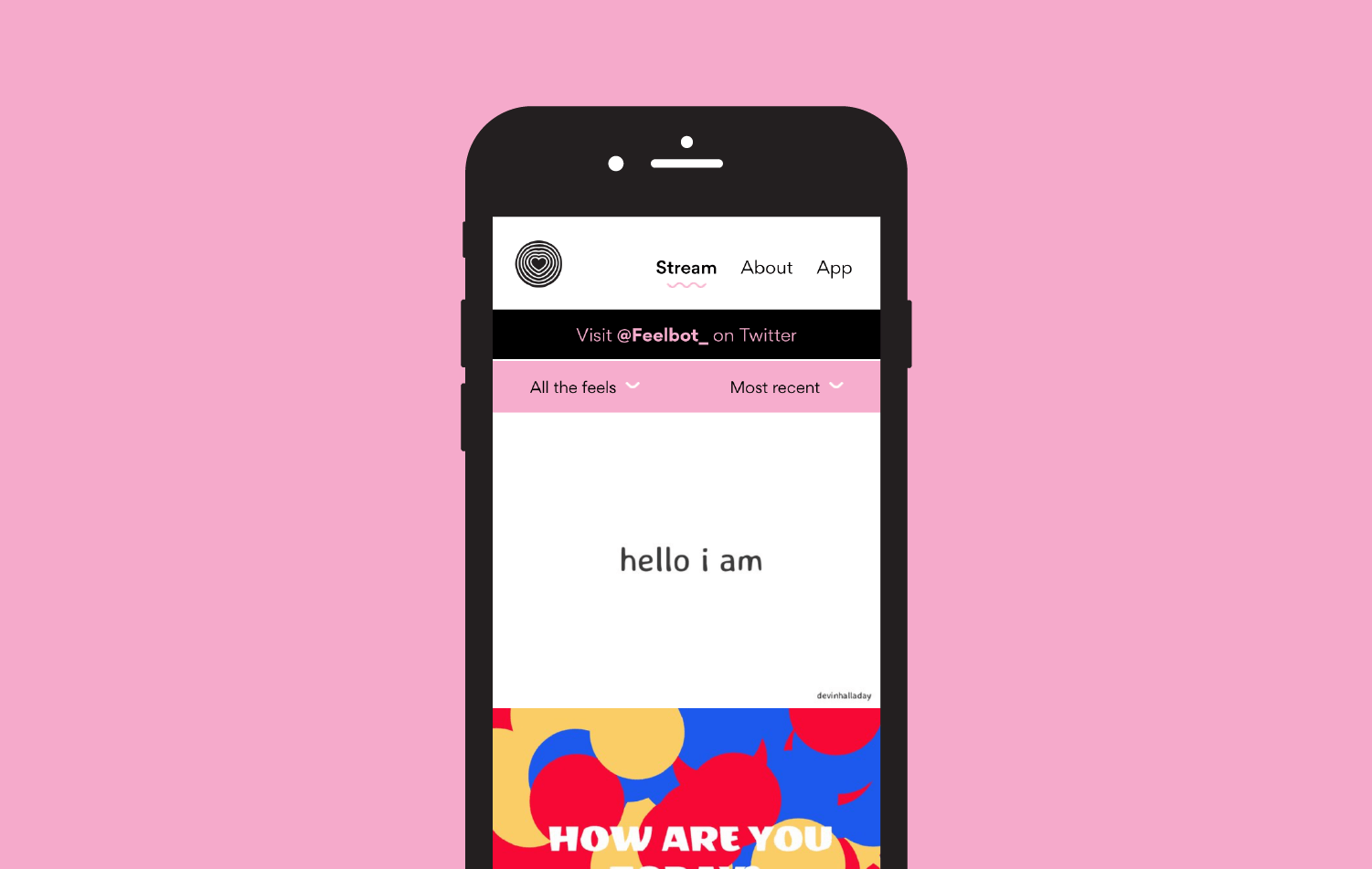 Feelbot Microsite Mobile