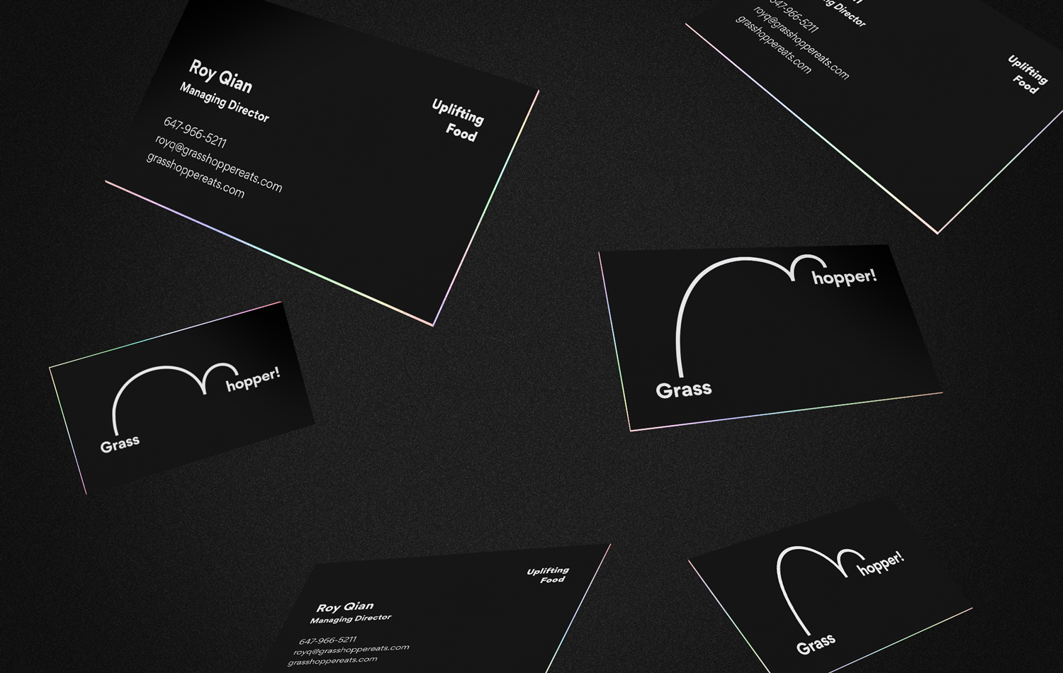 Grasshopper Black Business Cards