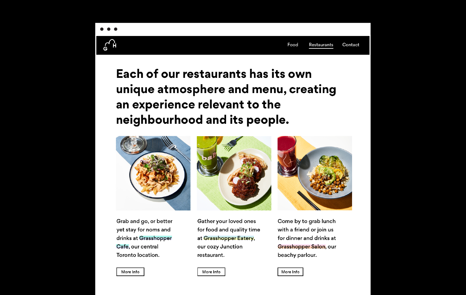 Grasshopper Desktop Restaurant Section