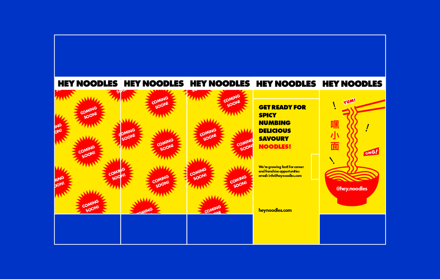 Hey Noodles Coming Soon Signage