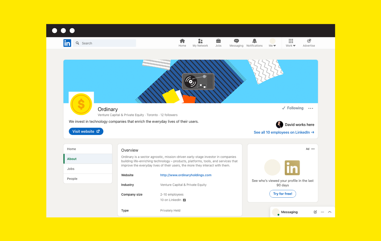 Ordinary LinkedIn Profile